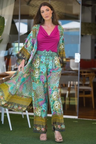 Kimono - Vert et rose