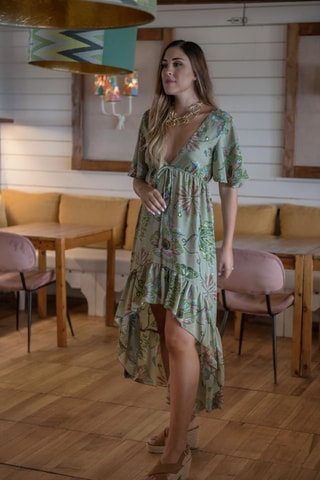 Robe en soie - Vert