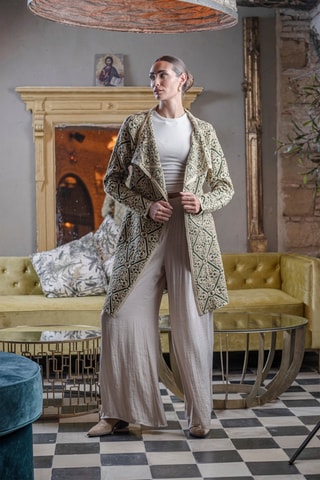 Gilet - Beige et vert
