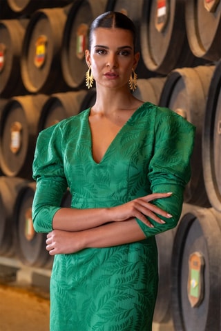 Robe midi - Vert