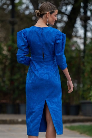 Robe midi - Bleu