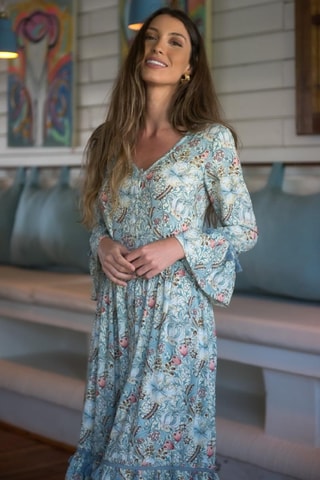 Robe longue - Bleu