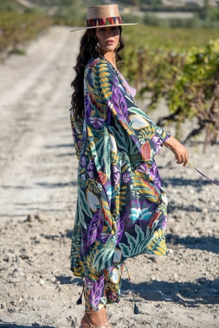 Kimono en soie - Vert