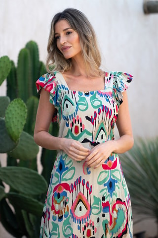 Robe midi - Écru