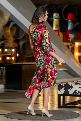 Robe longue - Rouge et vert