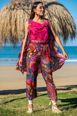 Gilet sans manches en soie - Multicolore