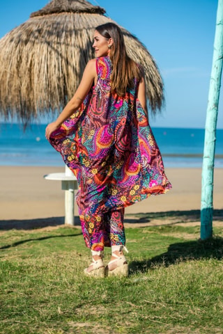 Gilet sans manches en soie - Multicolore