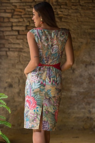 Robe fourreau - Vert et orange