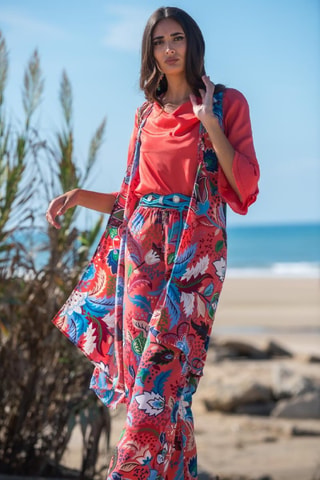 Gilet en soie sans manches - Rouge