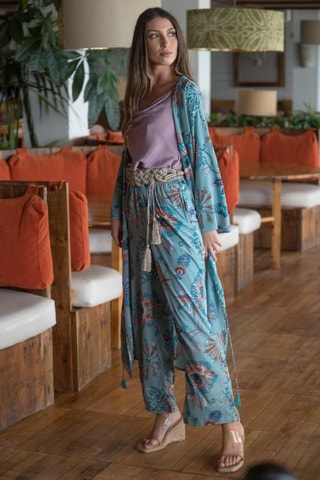 Kimono in seta - Blu e viola