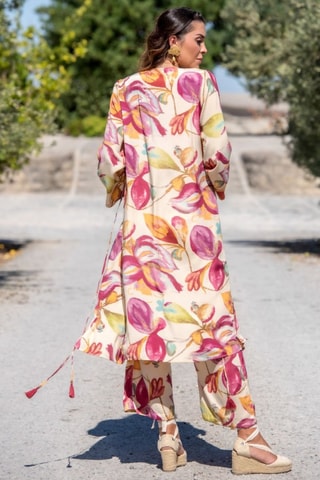 Kimono en soie - Beige