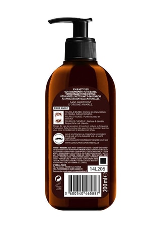 Limpiador 3 en 1 para barba, rostro y cabello Barber Club - 200 ml