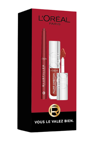 Estuche labial Blurfiller 530 Bordeaux Bisous y Plump Ambition Lip Oil 485 Wine O'Clock - 2 productos