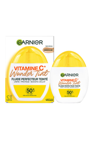 Fluido solar facial con color Wonder Tint Vitamine C SPF 50+. Tono medio - 40 ml