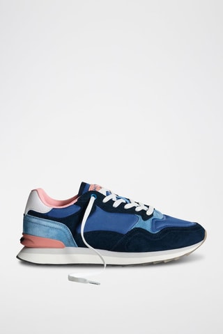 Baskets en cuir Cork - Bleu et rose