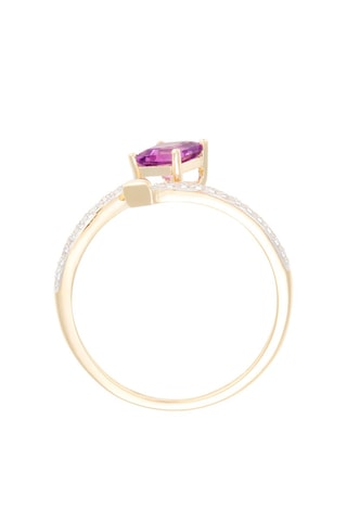Anillo Lenaya - Oro amarillo, diamantes y amatista