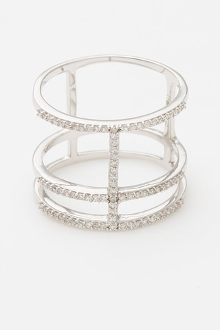 Anillo Géométrie - Oro blanco y diamantes