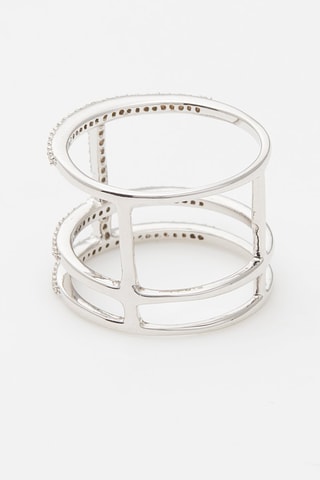 Anillo Géométrie - Oro blanco y diamantes