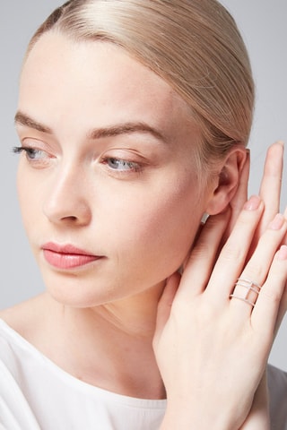 Anillo Géométrie - Oro blanco y diamantes