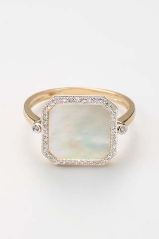 Anillo Emilia Oro amarillo, diamantes y nácar