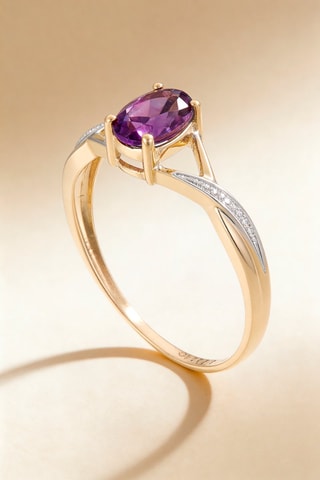 Anillo Purple magic  -  Oro amarillo y amatista