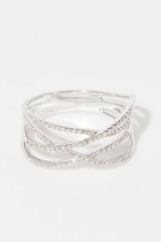 Anillo Entrelacs Lumineux - Oro blanco y diamantes