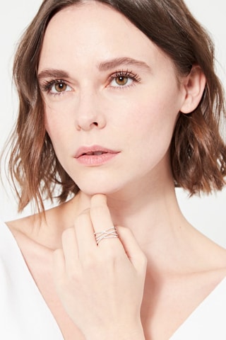 Anillo Entrelacs Lumineux - Oro blanco y diamantes