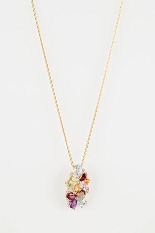 Colgante Eléa - Oro amarillo, diamantes, amatista, topacios, citrinos, zafiros, granates y peridotos