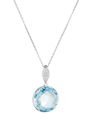 Colgante Topaze bubble Oro blanco, diamantes y topacio