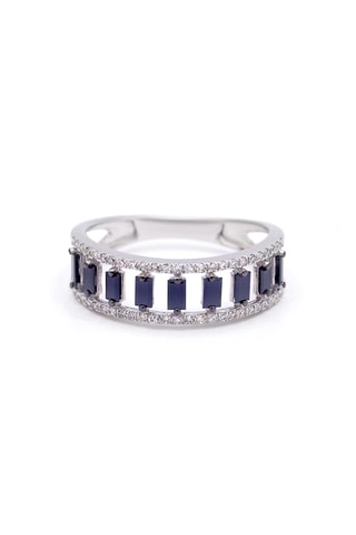 Anillo Teodora - Oro blanco, diamantes y diamantes negros