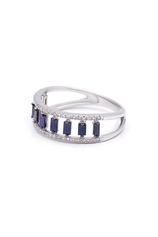 Anillo Teodora - Oro blanco, diamantes y diamantes negros