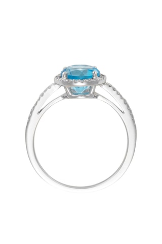 Anillo Popi Topaze - Oro blanco, diamantes y topacio