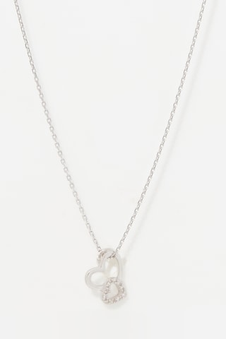 Colgante Bi Heart - Oro amarillo, oro blanco y diamantes