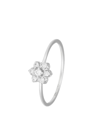 Anillo Fleurs de Diamant - Oro blanco y diamantes