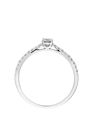 Anillo duo Noble solitaire - Oro blanco y diamantes