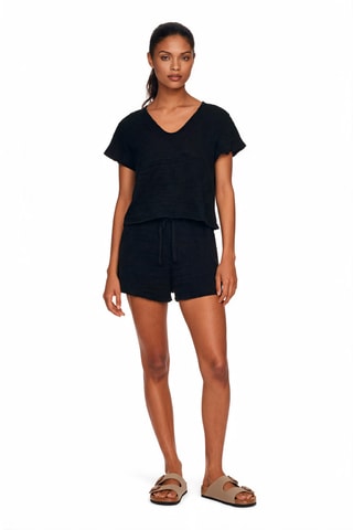 Camiseta y short de lino Symi - Negro