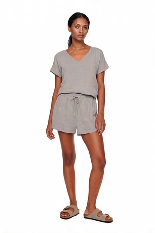 Camiseta y short de lino Symi - Gris