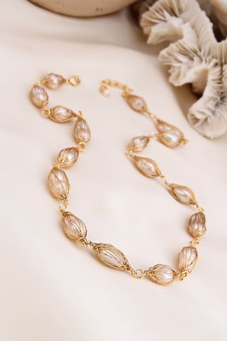 Collar - Dorado y blanco