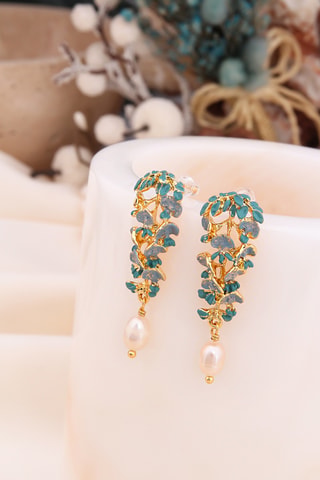 Pendientes - Dorado y azul