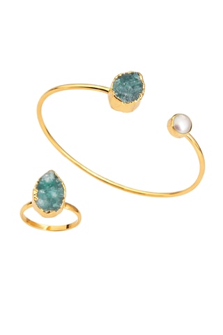 Conjunto - Perla cultivada y cuarzo