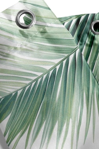 Rideau de douche Havane - Ecru et vert - 180 x 200 cm