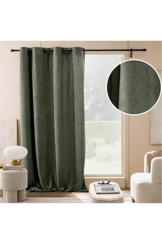 Rideau Winona - Vert foncé - 140 x 260 cm
