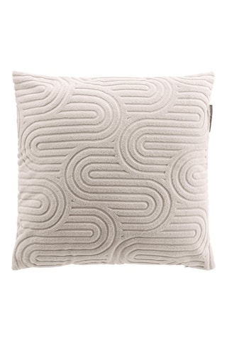 Coussin déhoussable en velours Pila - Crème - 45 x 45 cm