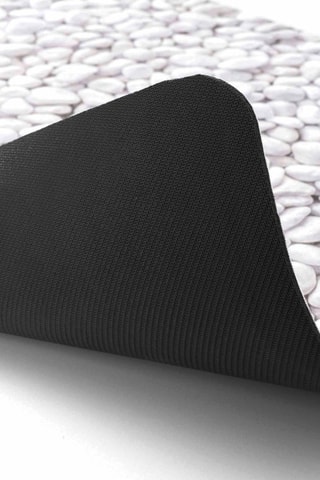 Tapis de bain Leandra - Gris et blanc - 50 x 80 cm