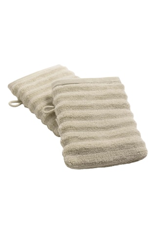 2 gants de toilette Maya - Taupe