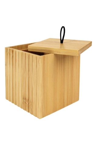 Pot à cotons en bambou Hanoi - 9 x 9 x 9 cm - Naturel