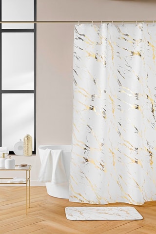 Rideau de douche Aquamarbre - Blanc - 180 x 200 cm