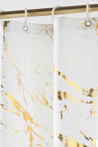 Rideau de douche Aquamarbre - Blanc - 180 x 200 cm