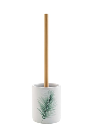 Brosse WC en céramique et bambou Havane - 10 x 36,5 cm