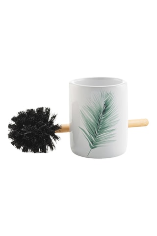 Brosse WC en céramique et bambou Havane - 10 x 36,5 cm